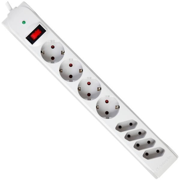 Фильтр сетевой 1,8м 4+4 розеток 10А с з/к Defender