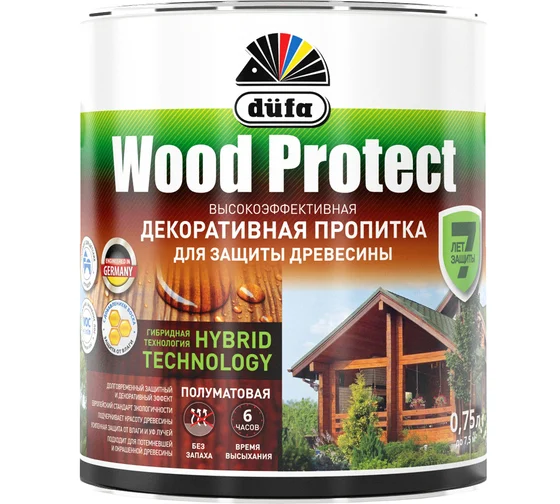 Пропитка Dufa Wood Protect по дереву сосна  9л