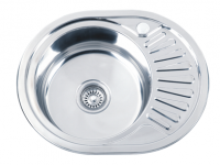 Мойка нержавеющая врезная 450х570х0,6мм левая глянец с сифоном MG6-5745OVL РМС