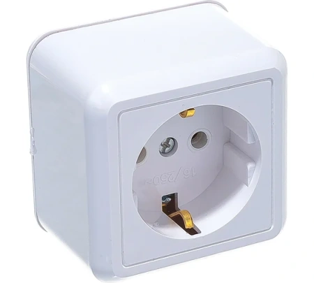 Розетка откр.установки 1-мест с/з крем Оптима Кунцево-Электро---