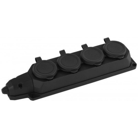 Колодка 16А  4 гнезда с з/к каучук 220В IP44 Эра