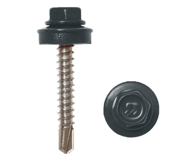 Саморез кровельный RAL7024 4,8х51 дерево 150шт графитовый серый Daxmer