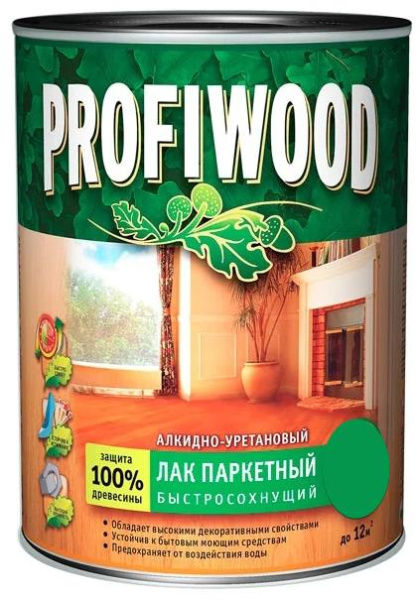 Лак паркетный алкидный 0,8л п/мат. Profiwood