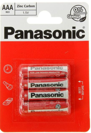 Батарейка ААА  R03 солевая Zinc Carbon  Panasonic