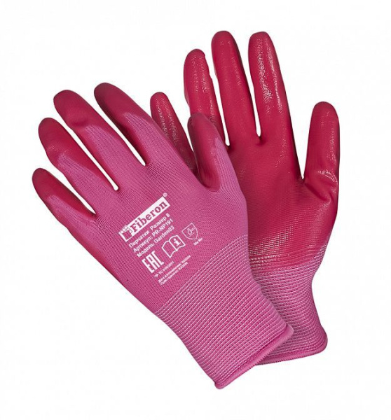 Перчатки садовые полиэстер(нитриловое покрытие) Барбарис Fiberon