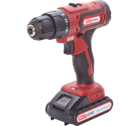 Дрель аккумуляторная 14,4V 10мм Li-ion 1,5Aх2 кейс RD-SD14L/2A Redverg(22)