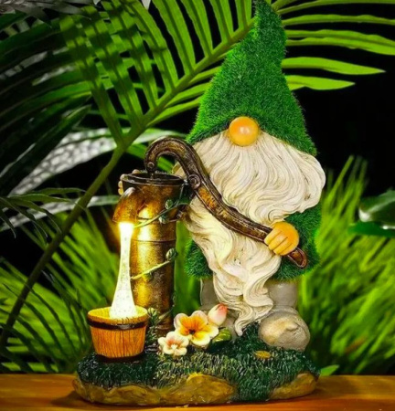 Фигура садовая 29см Лесовичок у водокачки с LED подсв. солн.батарея 499 Чудесный Сад