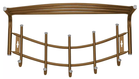 Вешалка настенная 5 крючков ВНП4/А с полкой медный антик Премиум 4 Nika